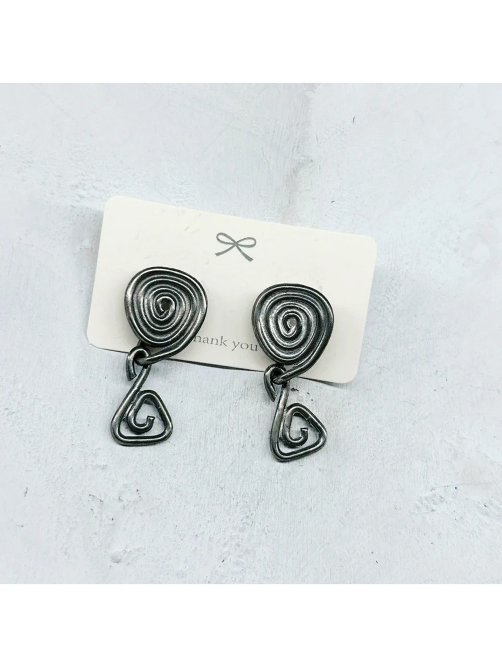 160u. Pewtertone Geometric Earrings